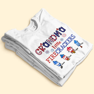 Grandpa's Little Firecrackers Personalized Family 4th of July Shirt Gift For Family - Shirts - GoDuckee