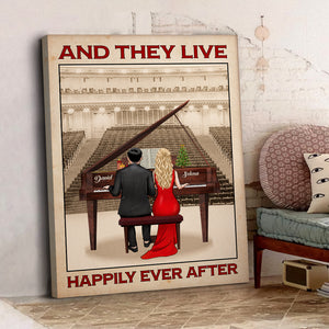 Personalized Piano Couple Poster - Happily Ever After - Couple Playing Piano - Poster & Canvas - GoDuckee
