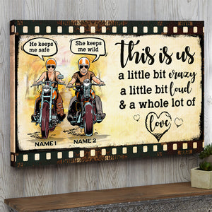 Personalized Biker Couple Poster - Whole Lot of Love - Biker Couple On The Ride - Poster & Canvas - GoDuckee
