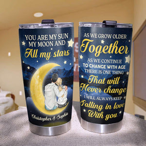 You Are My Sun My Moon And My All Stars Personalized Couple Tumbler Cup - Tumbler Cup - GoDuckee