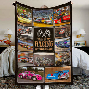 This Is My Racing Watching Blanket, Custom Photo Gift For Racer, Racing Fans & Family - Blanket - GoDuckee