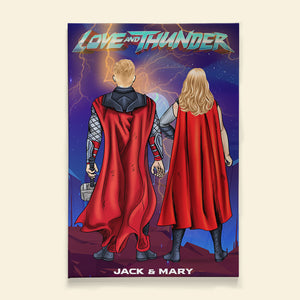 Love And Thunder Personalized Couple Wall Art, Gift For Couple - Poster & Canvas - GoDuckee