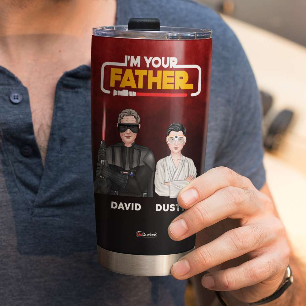 Come To Dad Side We Have Bad Jokes, Personalized Tumbler, Gifts for Dad, Grandpa, Dad Kids In The Galaxy - Tumbler Cup - GoDuckee