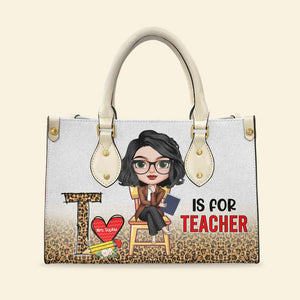 Teacher Boss Mascot, Personalized Leather Bag, Gift for Teachers - Leather Bag - GoDuckee