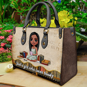 Just A Girl Who Loves Books - Personalized Leather Bag - Gift For Book Lover - Leather Bag - GoDuckee