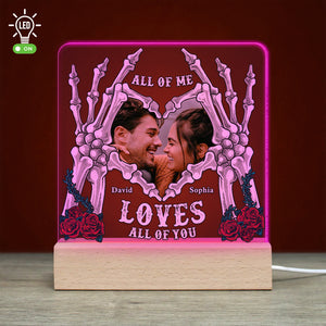 Couple Personalized Led Light Wooden Base - Led Night Light - GoDuckee