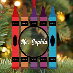 Personalized Teacher Ornament, Custom Monogram Name, Christmas Tree Decor - Ornament - GoDuckee