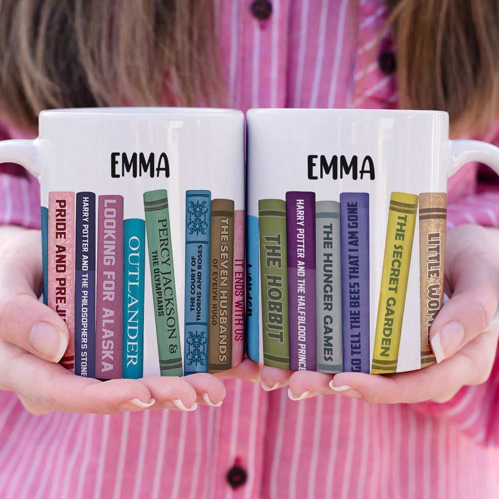 Custom Book Titles Mug, Gift For Book Lovers - Coffee Mug - GoDuckee