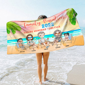 Making Memories Together, Beach Towel, Summer Gift for Family Members - Beach Towel - GoDuckee