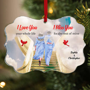 I Love You I Miss You Personalized Medallion Acrylic Ornament - Ornament - GoDuckee