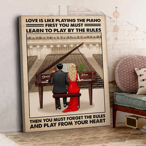 Personalized Piano Couple Poster - Love Is Like Playing The Piano - Poster & Canvas - GoDuckee