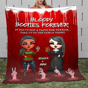 Bloody Booties Forever, Personalized Halloween Blanket Gift For Besties - Blanket - GoDuckee