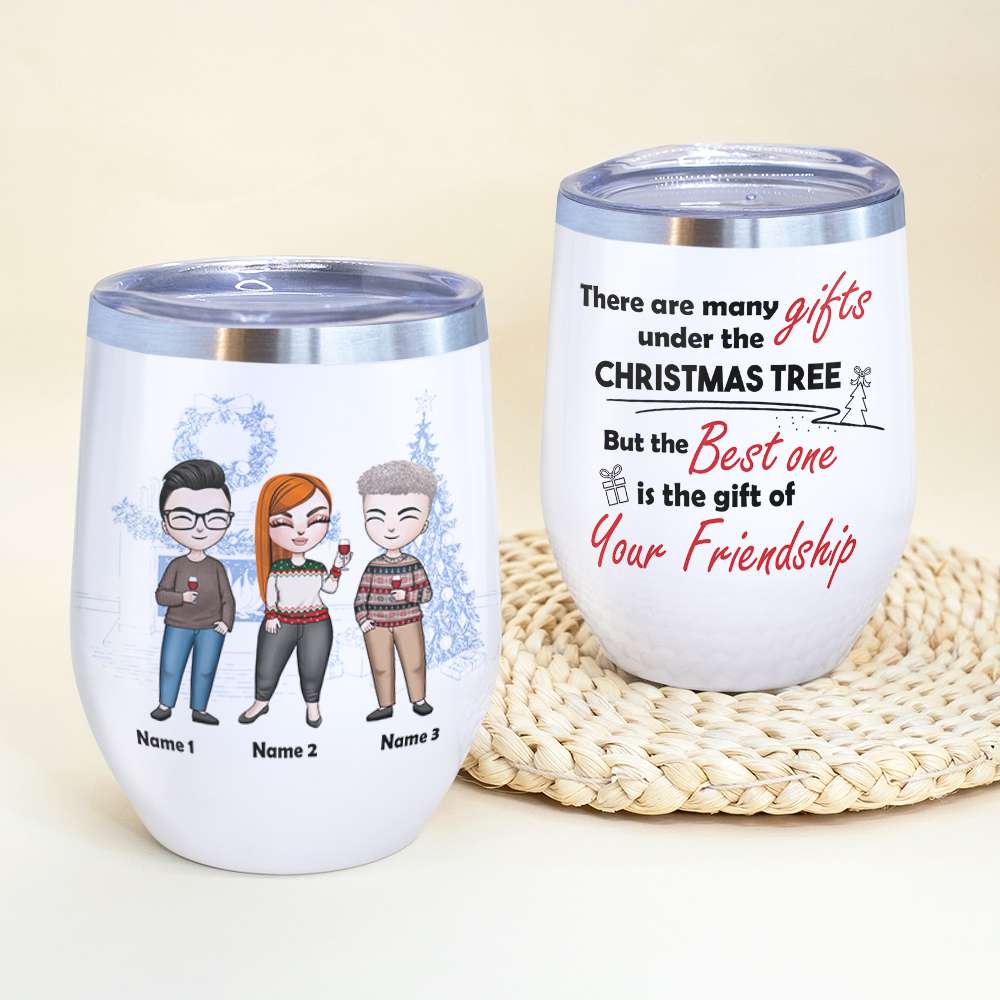 Personalized Drinking Team Wine Tumbler - There Are Many Gifts Under The Christmas Tree - Wine Tumbler - GoDuckee