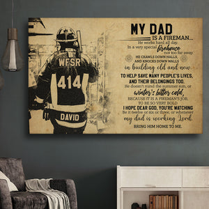 Personalized Firefighter Poster - Bring Him Home To Me - Vintage - Poster & Canvas - GoDuckee