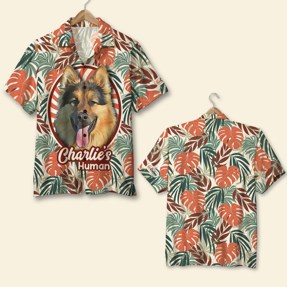 Custom Photo - Dog Lover Hawaiian Shirt - Floral Pattern - Hawaiian Shirts - GoDuckee