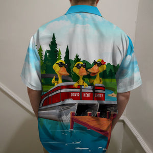 Pontoon Duck But Did We Sink?, Personalized Hawaiian Shirt, Summer Gift for Pontoon Lovers - Hawaiian Shirts - GoDuckee