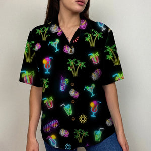 Led Beach Pattern Hawaiian Shirt - Besties Drunk - Beaches Booze And Besties - Hawaiian Shirts - GoDuckee
