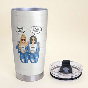Personalized Sister, Friends Tumbler - I Don't Know What Is Tighter Our Jeans Or Our Friendship - Tumbler Cup - GoDuckee