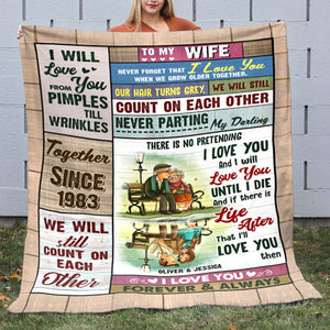 To My Wife/Husband Personalize Couple Blanket - Blanket - GoDuckee