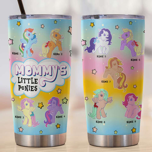 Personalized Unicorn Tumbler - Mom and Grandma Little Ponies - Tumbler Cup - GoDuckee