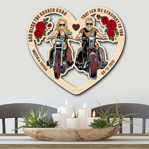 God Bless The Broken Road That Led Me Straight To You, Personalized Wood Art, Gift for Him/Her - Wood Sign - GoDuckee