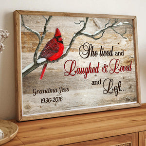 She Lived And Laughed & Loved And Left, Personalized Heaven Poster Canvas - Poster & Canvas - GoDuckee