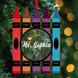 Personalized Teacher Ornament, Custom Monogram Name, Christmas Tree Decor - Ornament - GoDuckee