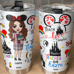 Magic Teacher Happiest Teacher On Earth, Personalized Tumbler, Gifts for Teachers - Tumbler Cup - GoDuckee