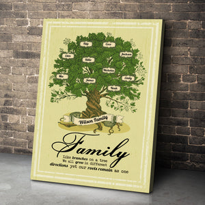 Family Like Branches On A Tree We All Grow In Different Directions Yet Our Roots Remain As One, Family Canvas Poster Gift - Poster & Canvas - GoDuckee