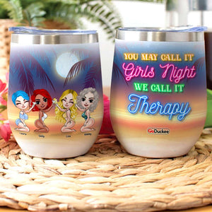 Personalized Bikini Sister Dolls Wine Tumbler - You May Call It Girls Led Night - Cool Summer Girls frd2104 - Wine Tumbler - GoDuckee