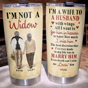 Even Death Can't Stop Me Lovin' Him, Personalized Tumbler, Memorial Gifts - Tumbler Cup - GoDuckee