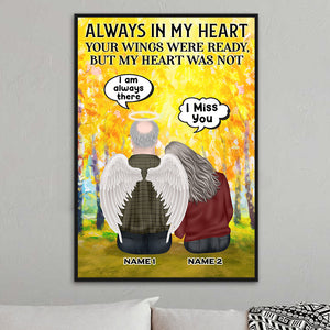 Personalized Heaven Husband & Wife Poster - Always In My Heart - Sunflower Background - Poster & Canvas - GoDuckee