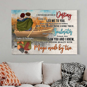 I Never Believed In Destiny Until It Led Me To You Personalized Canvas Print, Gift For Couple - Poster & Canvas - GoDuckee