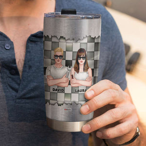 Personalized Racing Tumbler, Help You Build Powerful Racecar, Racers Checkered Background - Tumbler Cup - GoDuckee