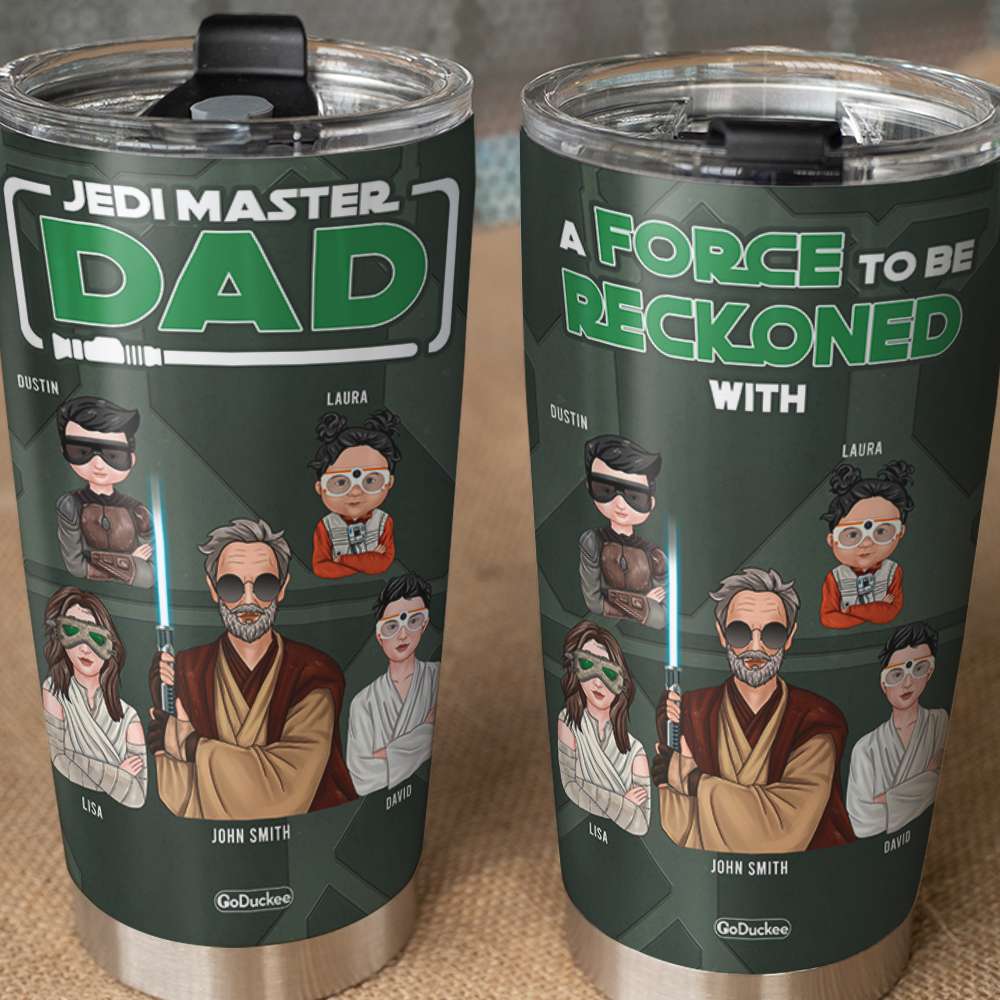 Dad Master A Force To Be Reckoned With, Personalized Tumbler, Gifts for Dad, Grandpa, Dad and Kid - Tumbler Cup - GoDuckee