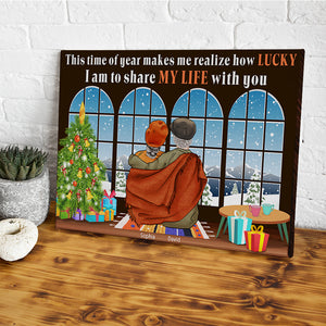 Old Couple How Lucky I Am To Share My Life With You, Personalized Canvas Print - Poster & Canvas - GoDuckee