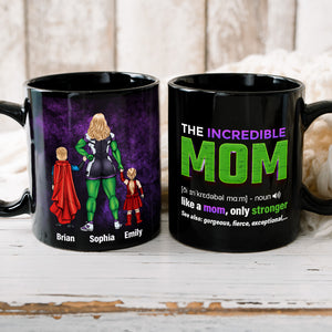 Stronger Mom 05HUDT190423TM Personalized Black Mug - Coffee Mug - GoDuckee