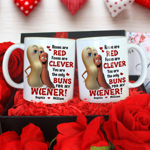 Roses Are Red Foxes Are Clever Personalized Mug, Couple Gift - Coffee Mug - GoDuckee