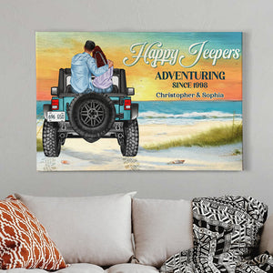 Happy Adventuring Personalized Car Canvas Printed, Gift For Couple - Poster & Canvas - GoDuckee