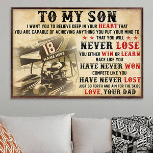 Dirt Track Racing - Personalized Racing Father & Son Poster - To My Son - Poster & Canvas - GoDuckee