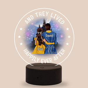 And They Lived Happily Ever After - Personalized Led Night Light - Gift for Couple - Couple Shoulder to Shoulder - Led Night Light - GoDuckee
