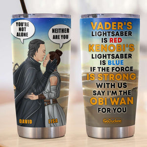 Personalized Couple Tumbler - Say I'm The WAN For You - Couple Forehead Kiss - Tumbler Cup - GoDuckee