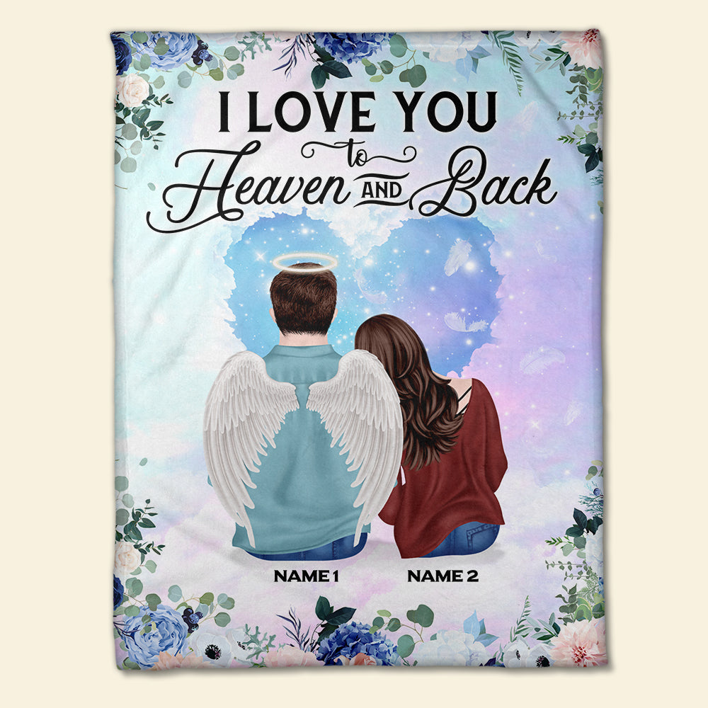 Personalized Wife & Husband In Heaven Blanket - I Love You To The Heaven and Back - Blanket - GoDuckee