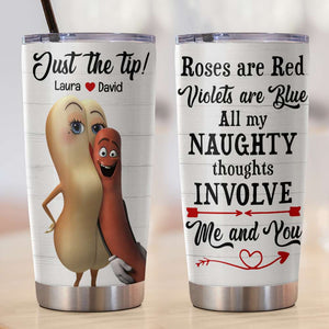 Personalized Funny Couple Tumbler - All My Naughty Thoughts Involve Me and You - Tumbler Cup - GoDuckee
