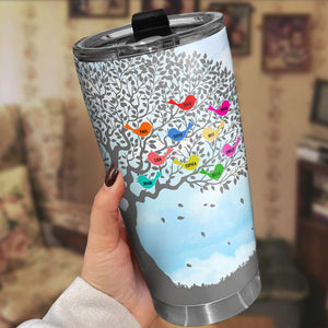 Grandchildren Are Always Close To The Heart, Happy Mother's Day, Mama With Birds Personalized Tumbler, Gift For Grandma - Tumbler Cup - GoDuckee