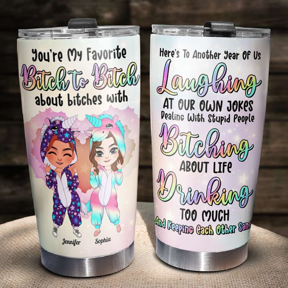 Personalized Unicorn Besties Tumbler, Funny Gift For Best Friend - Tumbler Cup - GoDuckee