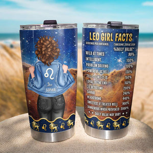 Zodiac Girl Leo Girl Facts Wild Intelligent Savage, Personalized Tumbler for Leo Girl - Tumbler Cup - GoDuckee