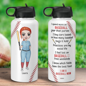 Personalized Baseball Mom Water Bottle - I Spend More On Baseball Gear Than Purse - Water Bottles - GoDuckee