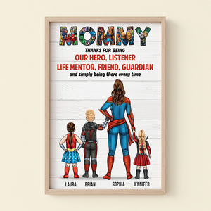 Super Mommy, Thank For Simply Being There Every Time - Personalized Canvas Poster - Gift For Mom - Poster & Canvas - GoDuckee