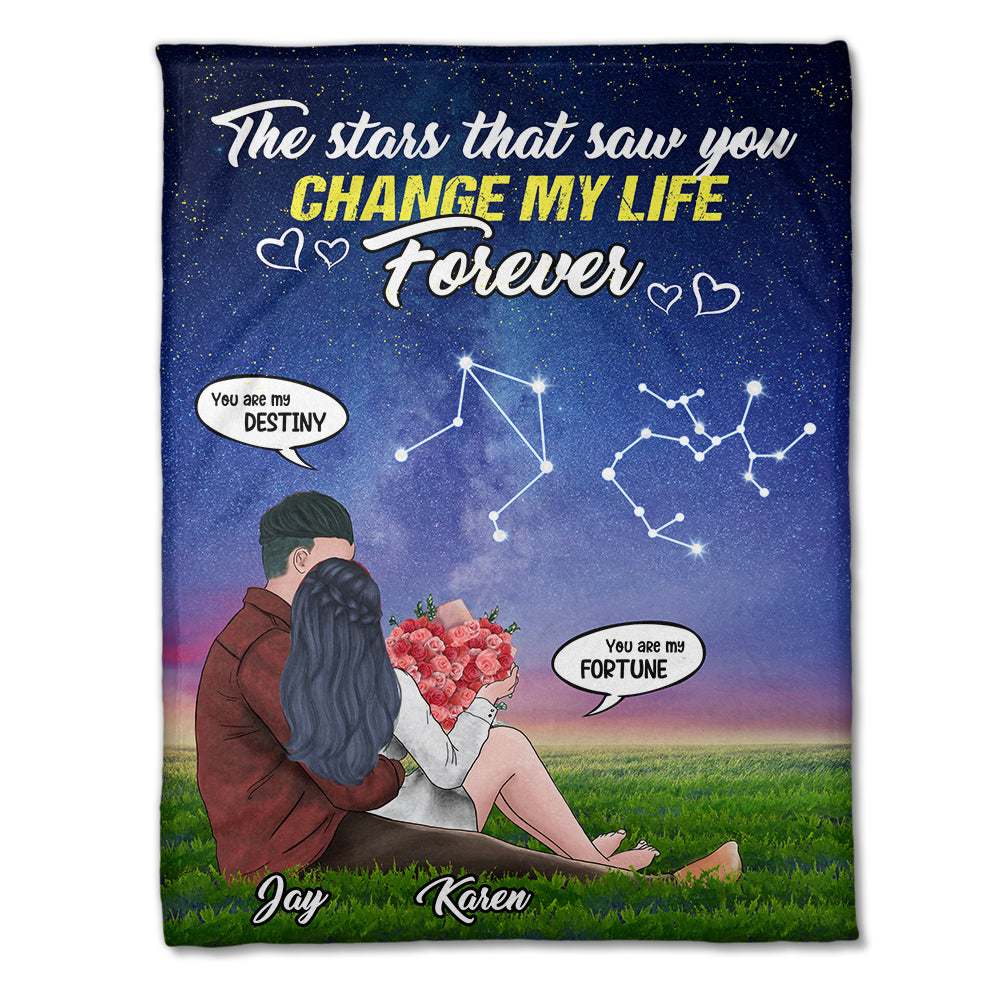 Personalized Zodiac Couple Blanket - Find Our Way To One Another - Blanket - GoDuckee